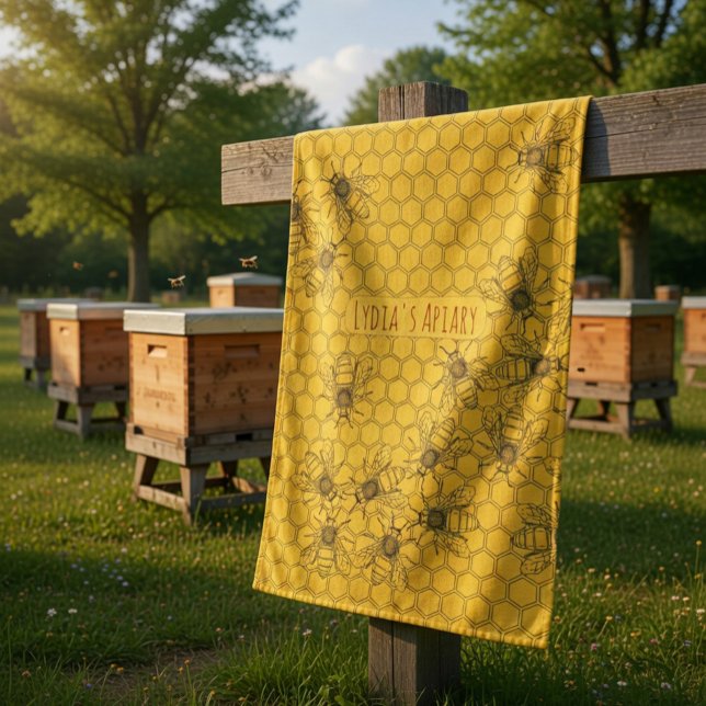 Personalizado Bee Apiary Kitchel Toalla (Subido por el creador)