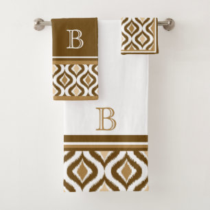 Personalizado Beige Brown Moda Retro Blanco Ikat O