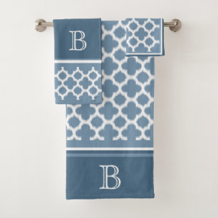 Personalizado Bermudas Gris Blue Ikat Quatrefoil A