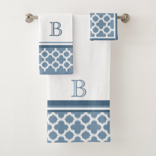 Personalizado Bermudas Gris Blue Ikat Quatrefoil A