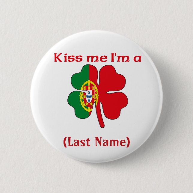 Personalizado béseme que soy botón portugués (Anverso)