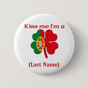 Personalizado béseme que soy botón portugués