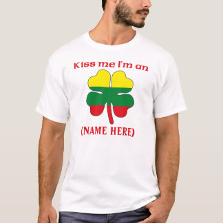 Personalizado béseme que soy camiseta lituana