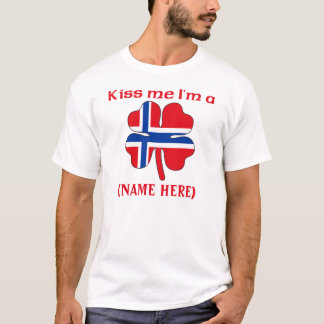 Personalizado béseme que soy camiseta noruega