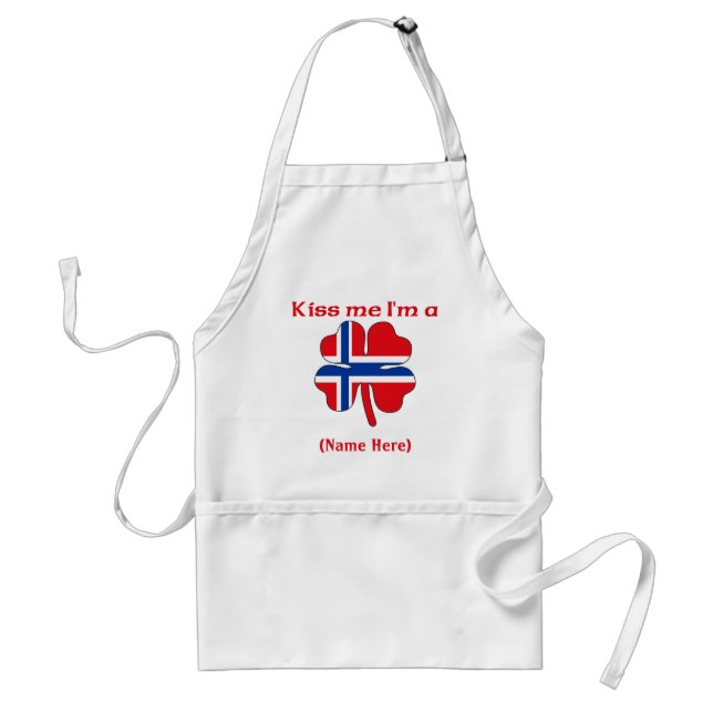 Personalizado béseme que soy delantal noruego (Frente)