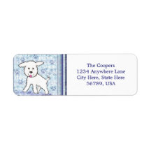 Personalizado Bichon Frise Dog Retorno Etiquetas d