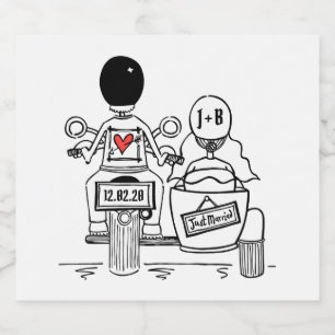 Personalizado Biker Motorcycle Boda Etiquetas para