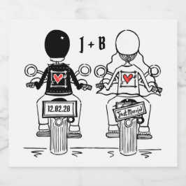 Personalizado Biker Motorcycle Boda Etiquetas para