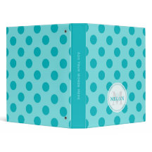 Personalizado: Binder de puntos de polka azul
