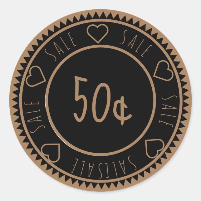 Personalizado Black Gold Sale Precio Pegatina redo (Anverso)