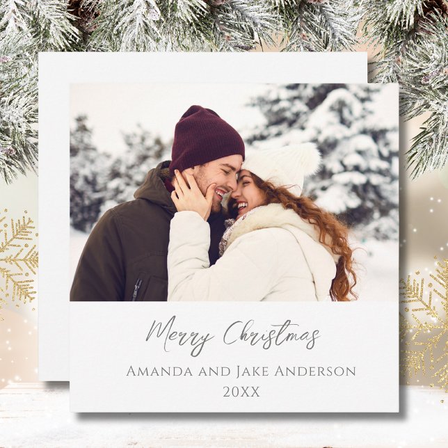 Personalizado blanco moderno Feliz foto de Navidad (Subido por el creador)