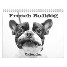Personalizado blanco negro del calendario Bulldog 