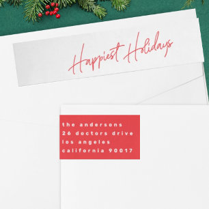 Personalizado Blanco Rojo Texto Feliz Pegatina de