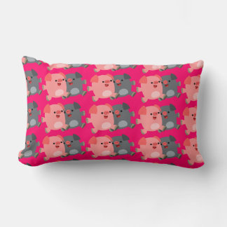 Personalizado blanco y negro de cerdo almohada lum