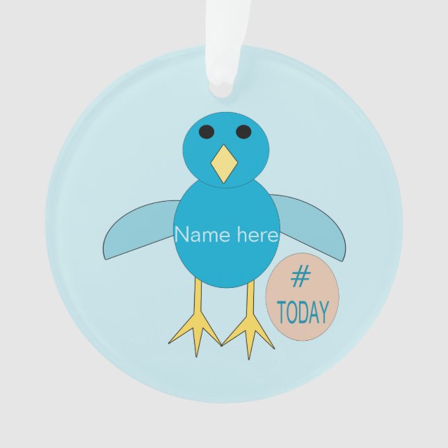 Personalizado Blue Birthday Boy Chick Ornamento ac (Anverso)