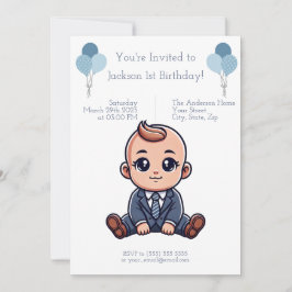 Personalizado Blue Boss Baby Birthday Invitación