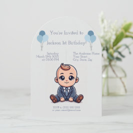 Personalizado Blue Boss Baby Birthday Invitación