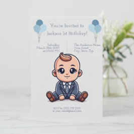 Personalizado Blue Boss Baby Birthday Invitación