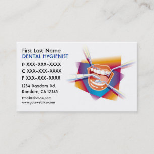 Personalizado boca herramientas dentales tarjetas 