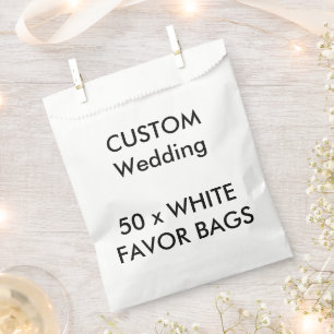 Personalizado boda 50 x BOLSAS FAVOR - BLANCO