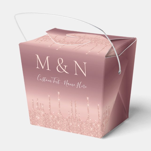 Personalizado boda Caja de Favor de Texto Rosa Pur (Reverso)