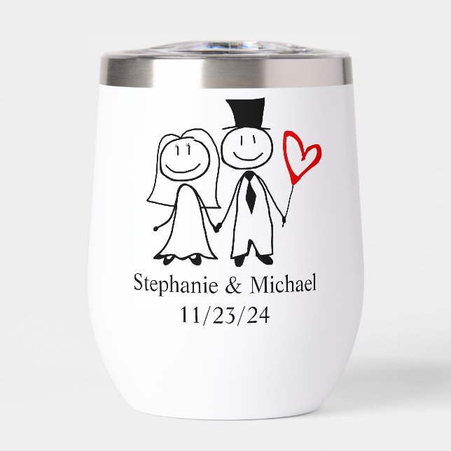 Personalizado Boda Cute Bride Groom (Frente)