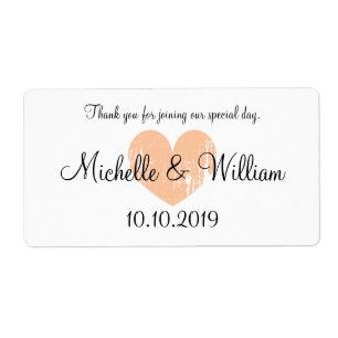Personalizado boda de corazón vintage etiquetas de