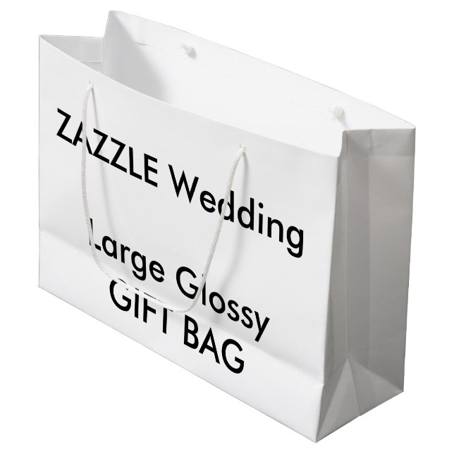 Personalizado boda GLOSSY Bolsa de regalo GRANDE 1 (Angulo Anverso)