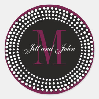 Personalizado boda Monograma y nombres Etiqueta de