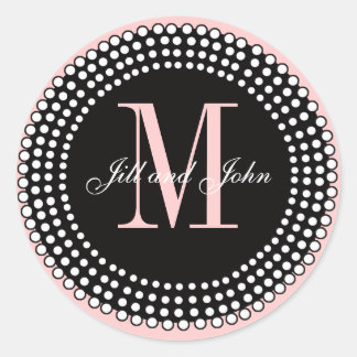 Personalizado boda Monograma y nombres Sello negro