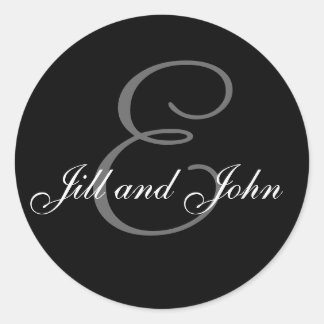 Personalizado boda Monograma y nombres Sello negro