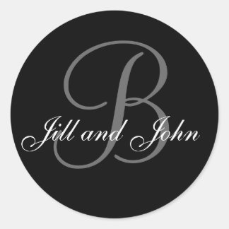 Personalizado boda Monograma y nombres Sello negro