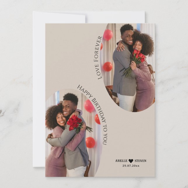 Personalizado Boho Arch Cumpleaños Dos tarjetas de (Anverso)