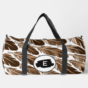 Personalizado Boho Feather Monograma Bolsa Duffel