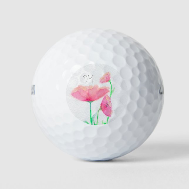 Personalizado Bolas de Golf de Floral Rosa (Anverso)