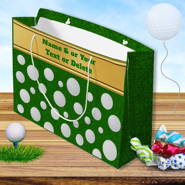 Personalizado, Bolsa de Regalos de Golf, Bolas de  (Personalized, Golf Gift Bags. Large Golf Gift Bag for your Gold themed party and golf party supplies)