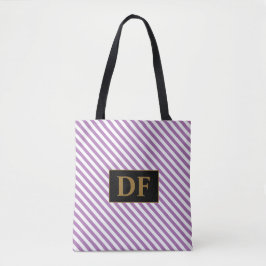 Personalizado Bolsa De Tote Purple/White Stripes I