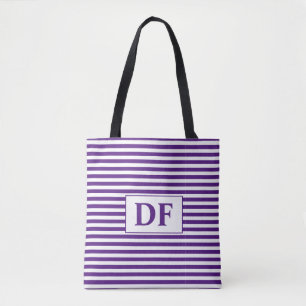 Personalizado Bolsa De Tote Purple/White Stripes I