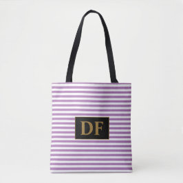 Personalizado Bolsa De Tote Purple/White Stripes I
