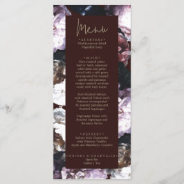 Personalizado Borgoña Boda floral Menú