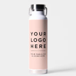Personalizado Botella de agua del logotipo de su e<br><div class="desc">Su sitio web de logotipos de empresas o Personalizado de eslogan lindo botellas de agua elegantes y de color rosa rosado. Un diseño sencillo y moderno con colores alegres,  para un aspecto elegante y profesional. Cualquier color,  cualquier tipo de letra,  sin mínimos.</div>