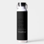Personalizado Botella de agua del logotipo de su e<br><div class="desc">Su sitio web de logotipo empresarial o botella de agua Personalizado de eslogan. Un diseño sencillo y moderno en blanco y negro,  para un aspecto elegante y profesional. Cualquier color,  cualquier tipo de letra,  sin mínimos.</div>