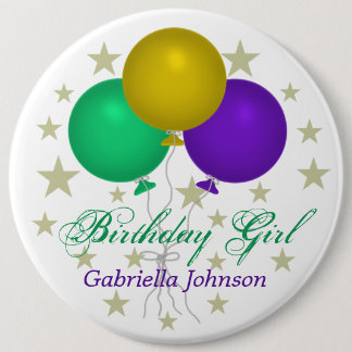 Personalizado: Botón del chica del cumpleaños