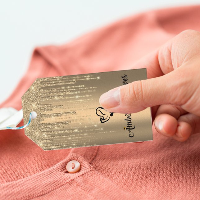 Personalizado Boutique Clothing Price Etiqueta Gol (Custom Boutique Clothing Price Tag Gold Drips Logo)