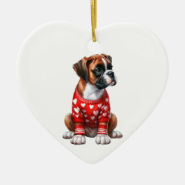 Personalizado Boxer Dog Fun Valentine Ornamento ce