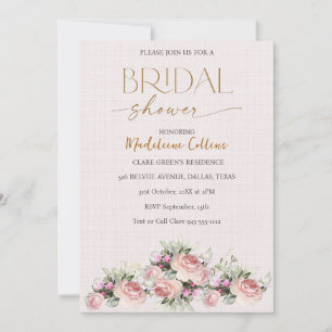 Personalizado Bridal Shower Rosa ramo de flores