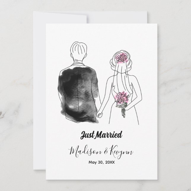 Personalizado Bride y Groom | Tarjeta de ducha de  (Anverso)