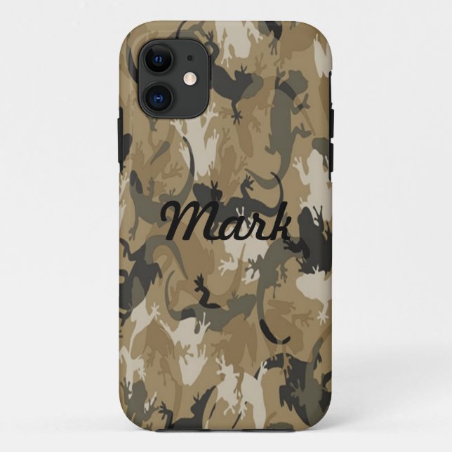 Personalizado Brown Reptile Camo iPhone 5 Funda (Reverso)