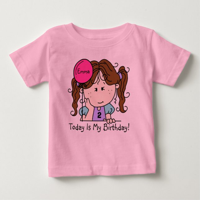 Personalizado Brunette Chica con camiseta de cumpl (Anverso)