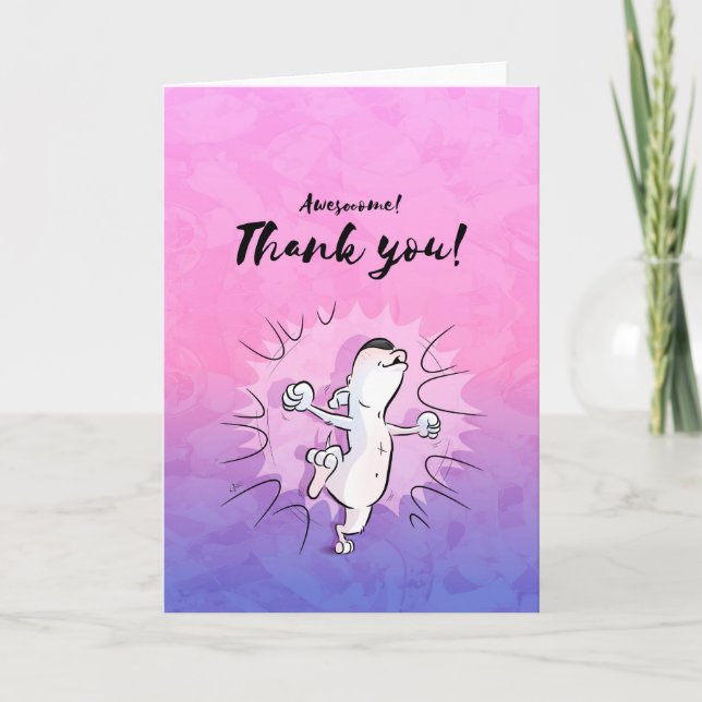 Personalizado Bull Terrier "¡Gracias!" Tarjeta med (Anverso)